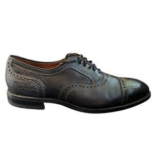 ALLEN EDMONDS Strandmok Black Cap Toe Oxford  Sharkskin Heel  MEN'S 10